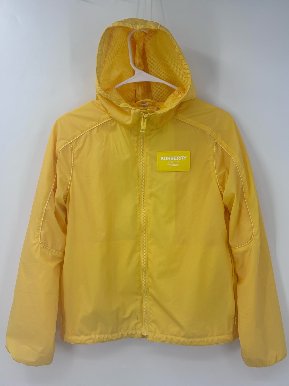 Burberry Bright Yellow Kids' Hooded Rain Jacket